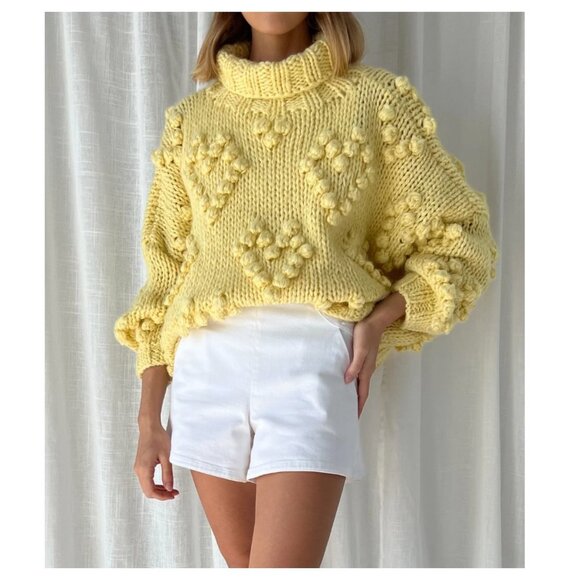 Vita Grace Sweaters - Vita Grace Spring Day Soft Sweater in Lemon